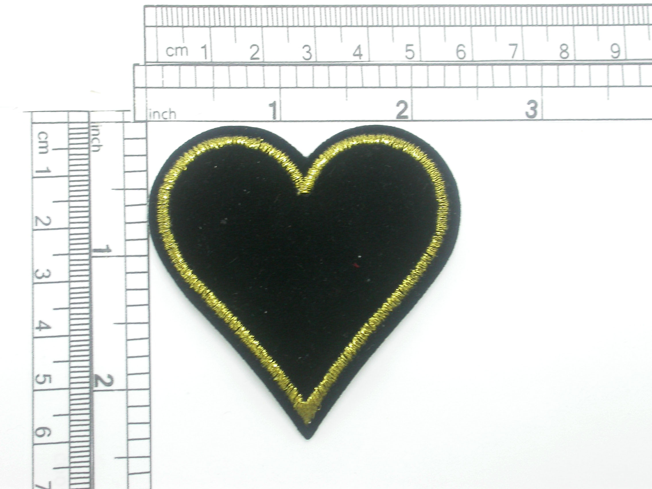 Heart Patch 2 3/8 Black Velvet